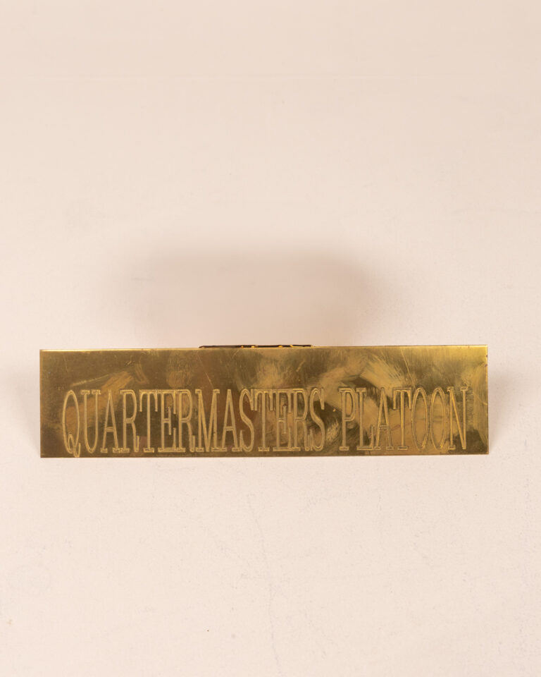 Quartermasters Platoon Brass Sign from NI Barracks