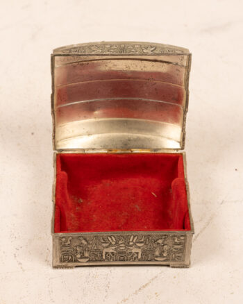 Vintage Silver Tone Egyptian Trinket Box