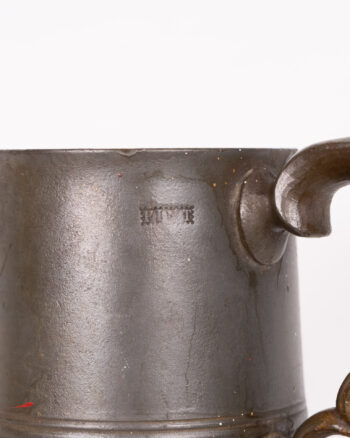 Vintage Pewter Tankard Mug with Glass Bottom