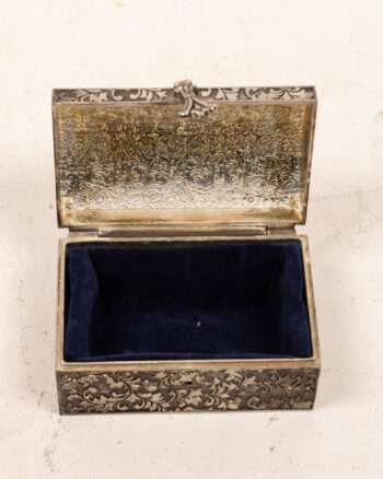 Vintage Trinket Box w/ Blue Velvet Lining