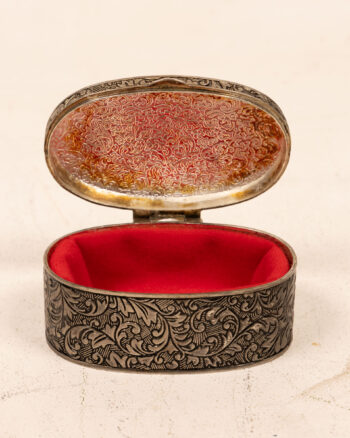 Vintage Silver Plated Trinket Box w/ Floral Embossing