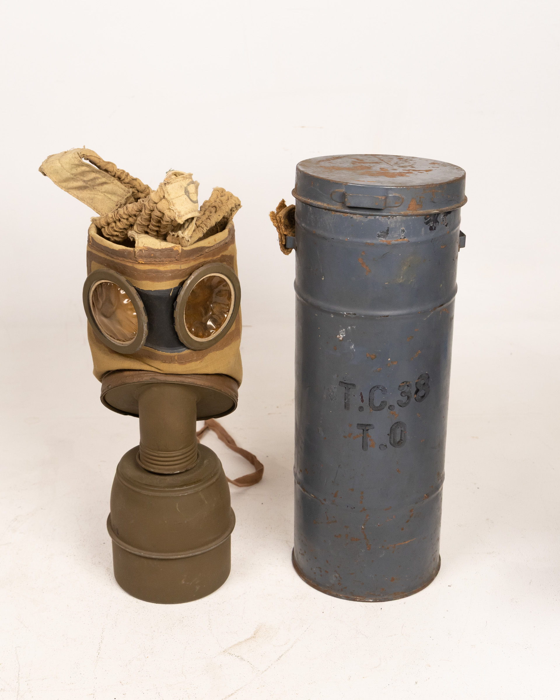 WWII French Civilian Gas Mask & Canister