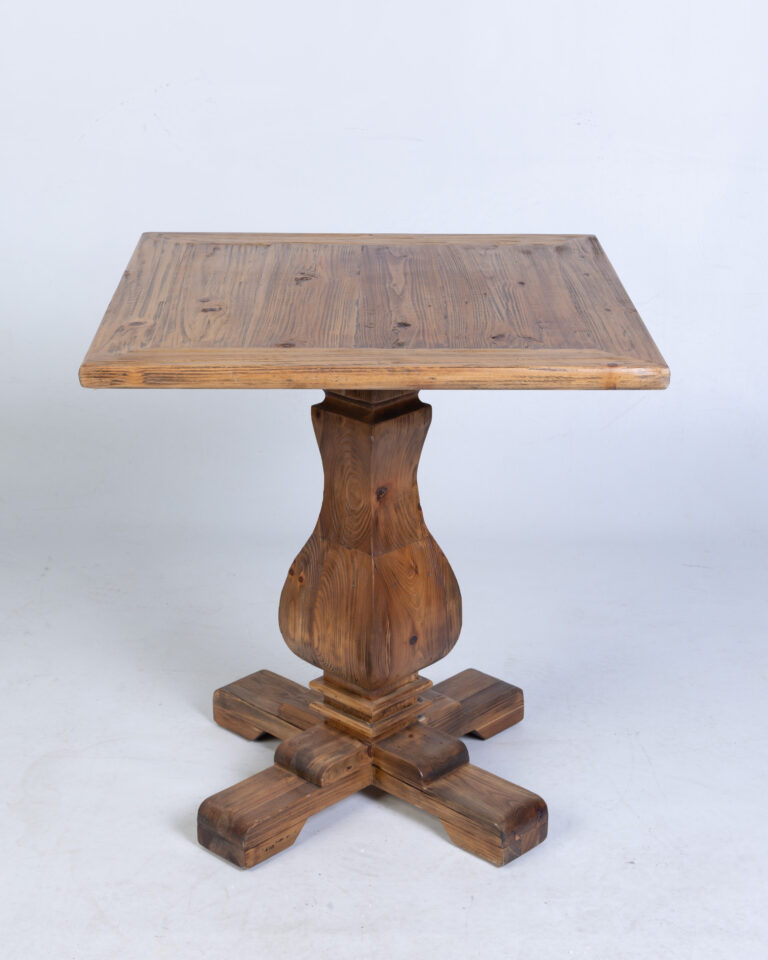 Rustic Oak Bar/Café Table with Pedestal Base (Medium)