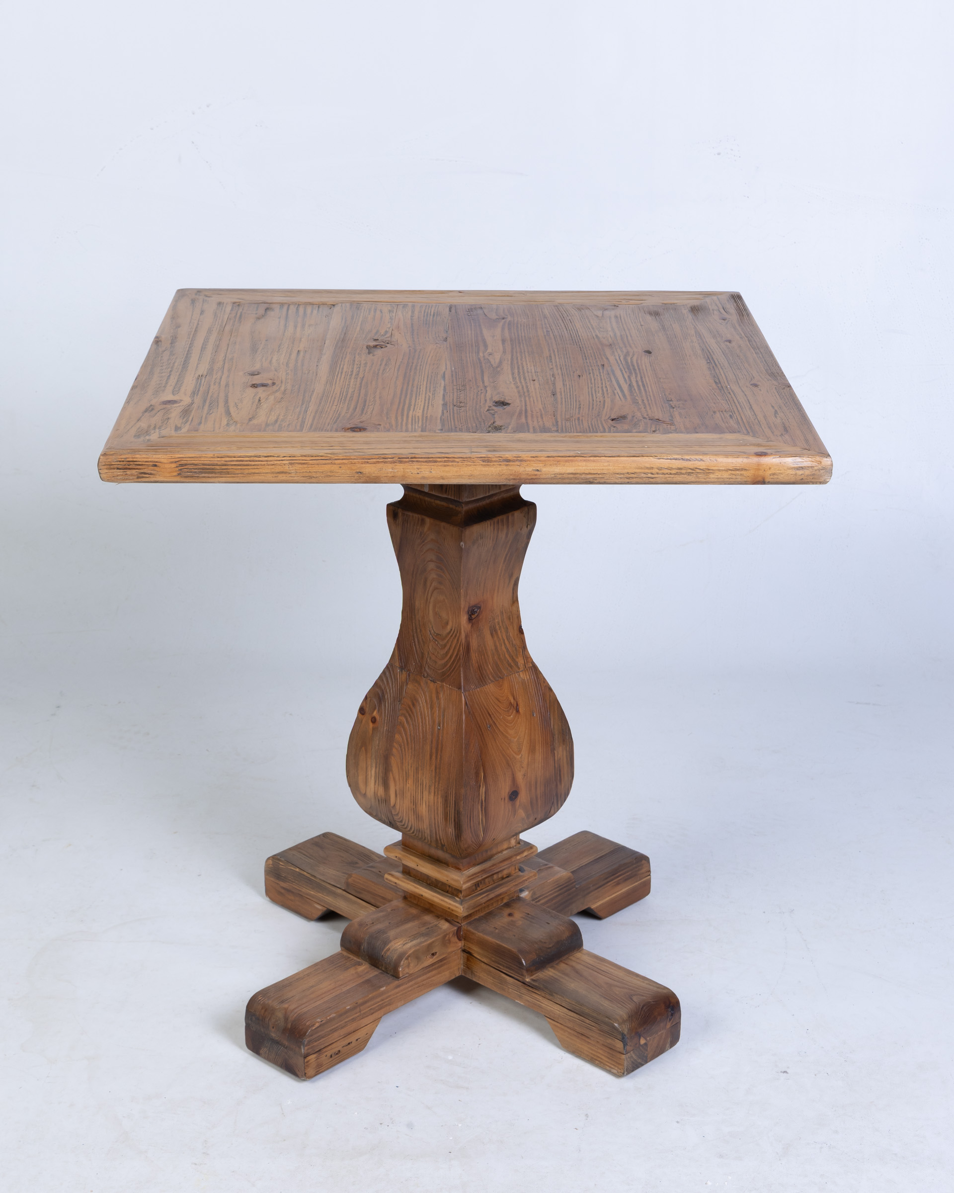 Rustic Oak Bar/Café Table with Pedestal Base (Medium)