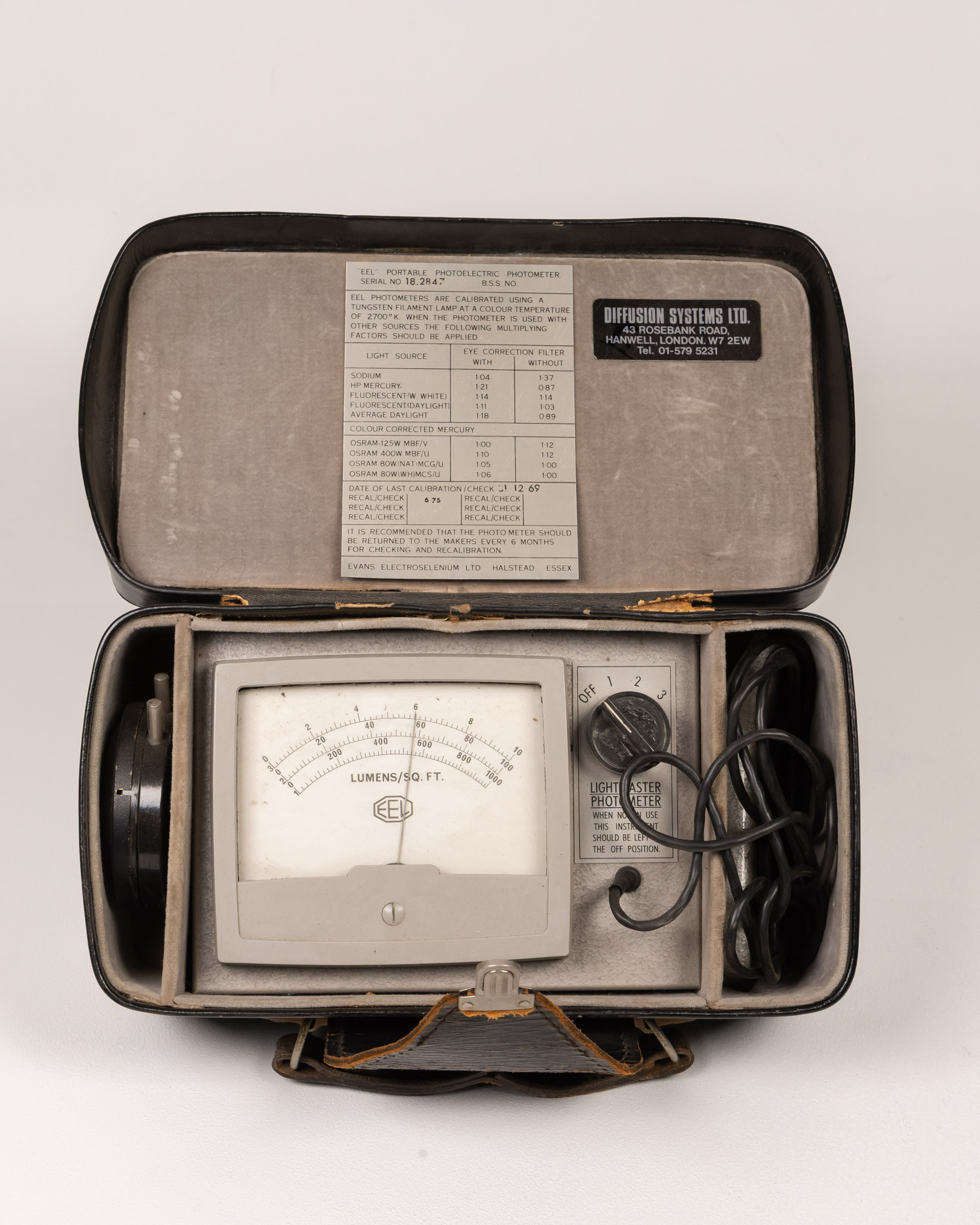 Vintage EEL Lightmaster Photometer in Leather Case