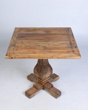 Rustic Oak Bar/Café Table with Pedestal Base (Large)