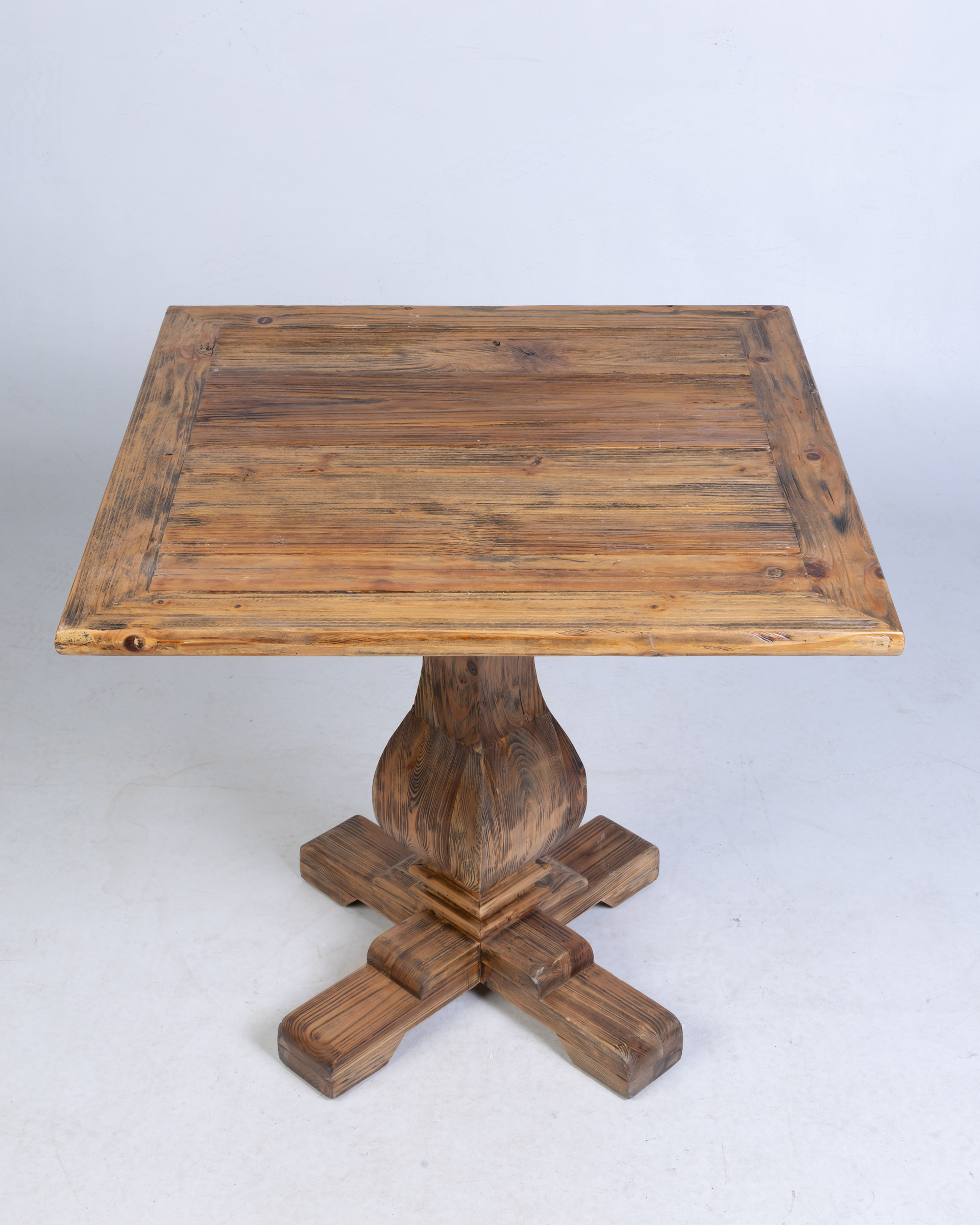 Rustic Oak Bar/Café Table with Pedestal Base (Large)