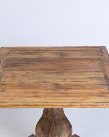 Rustic Oak Bar/Café Table with Pedestal Base (Large)