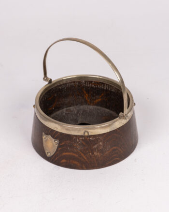 Antique Oak & Silver Plate Serving Caddy