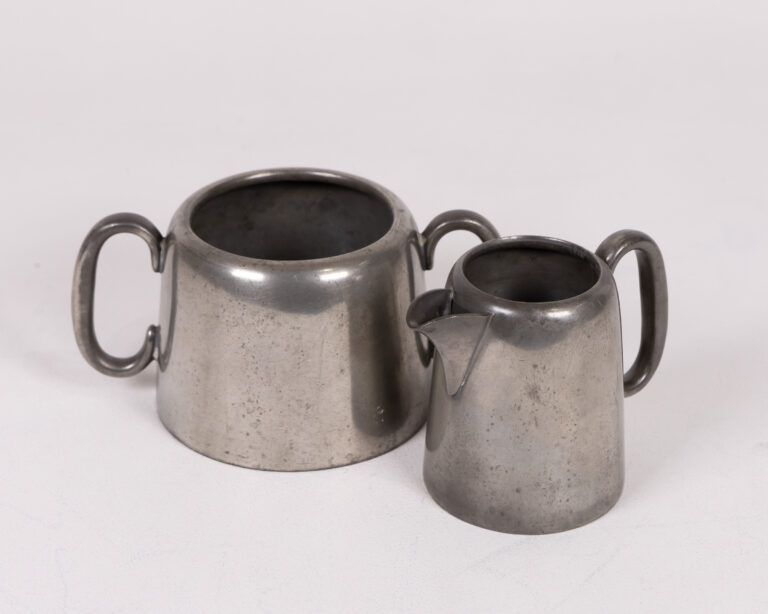 A. Fattorini Harrogate Pewter Sugar & Cream Set