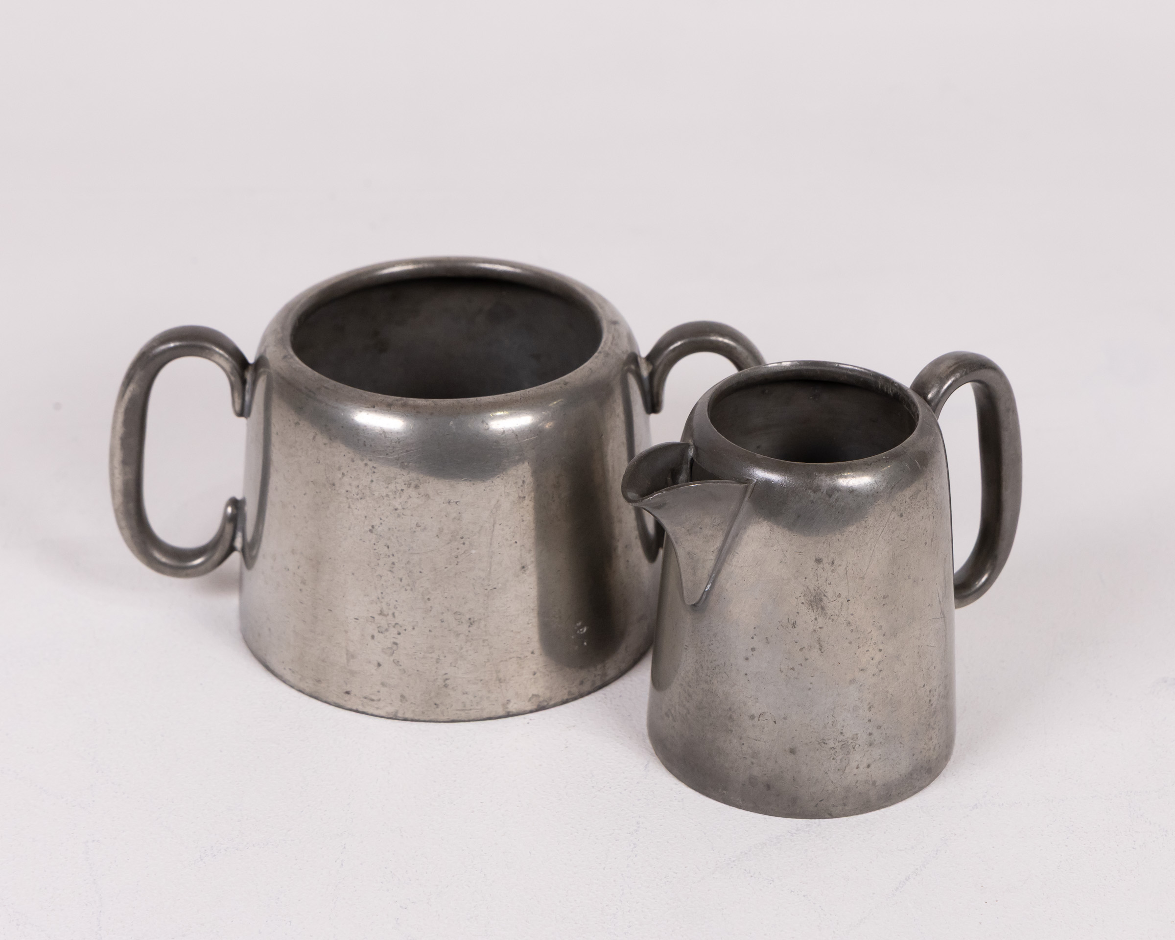 A. Fattorini Harrogate Pewter Sugar & Cream Set
