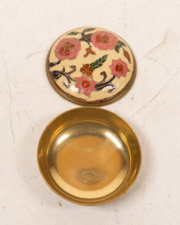Vintage Indian Brass Floral Trinket Box