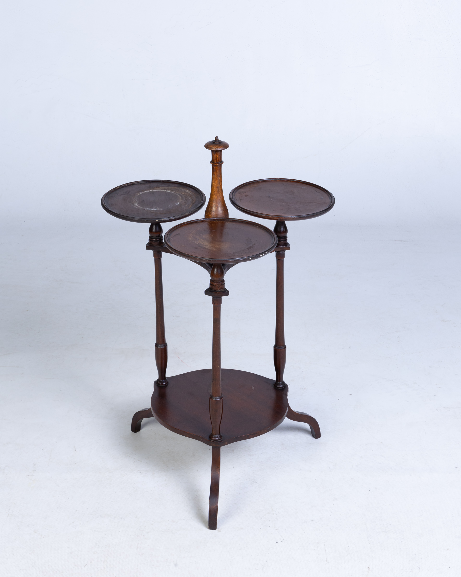 Antique Victorian Walnut 3-Tier Dumbwaiter Table