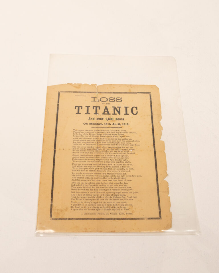 Titanic Loss Newspaper Memorial Print, 1912