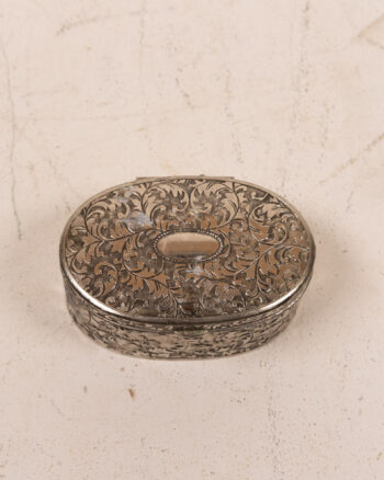 Vintage Silver Trinket Box with Floral Detail