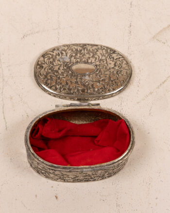 Vintage Silver Trinket Box with Floral Detail