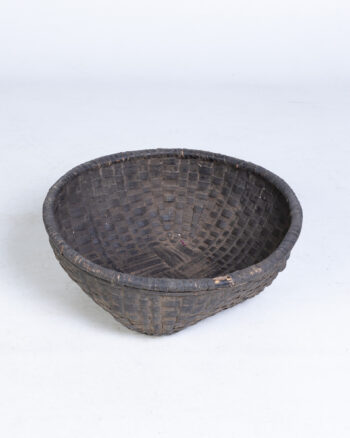 Vintage Woven Dark Brown Basket