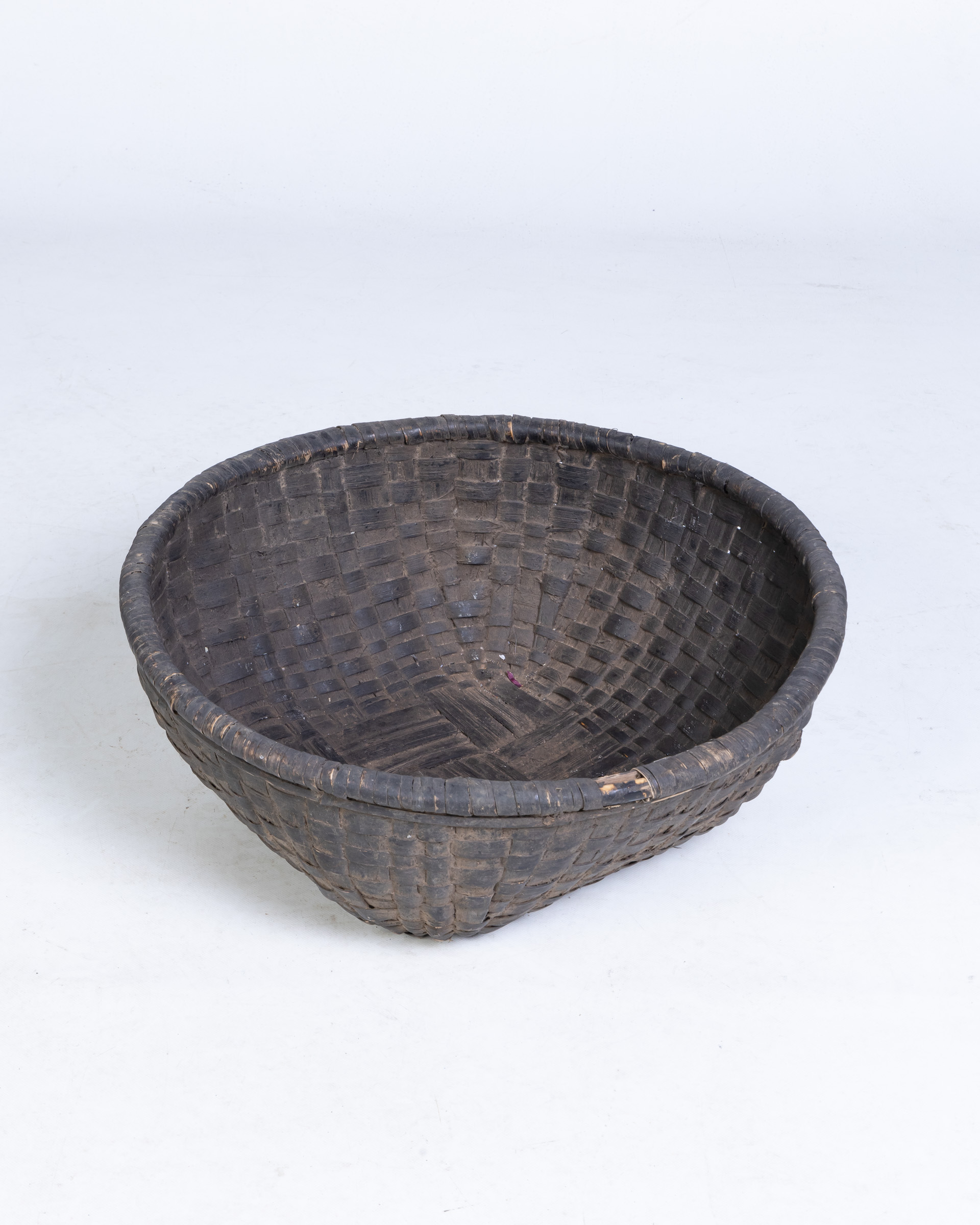 Vintage Woven Dark Brown Basket
