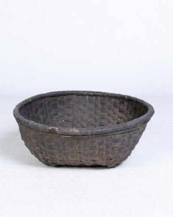 Vintage Woven Dark Brown Basket
