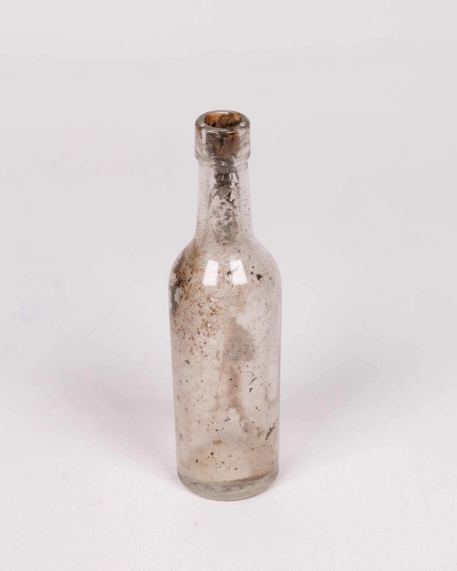 Small Vintage Glass Bottle with Cork Stopper