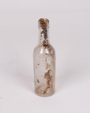 Small Vintage Glass Bottle with Cork Stopper