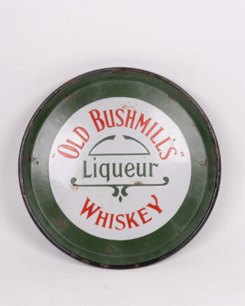 Rare Old Bushmills Whiskey Enamel Advertising Tray
