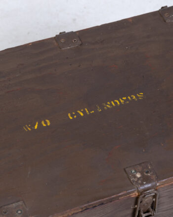 Vintage Military Wooden Storage Box Crate with Rope Handles