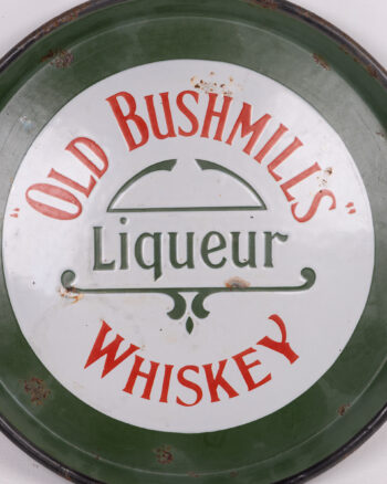 Rare Old Bushmills Whiskey Enamel Advertising Tray