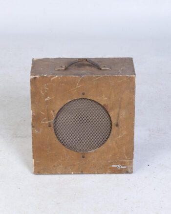 Vintage Electronic Equipment Amplifier with Wood Cabinet & Metal Grill