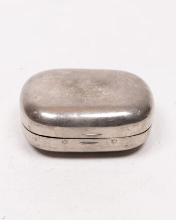Vintage Silver Metal Trinket Box with Star Detail