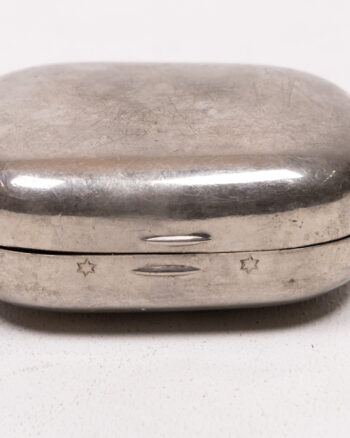 Vintage Silver Metal Trinket Box with Star Detail