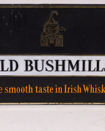 Vintage Old Bushmills Irish Whiskey Advertising Sign / Display Stand