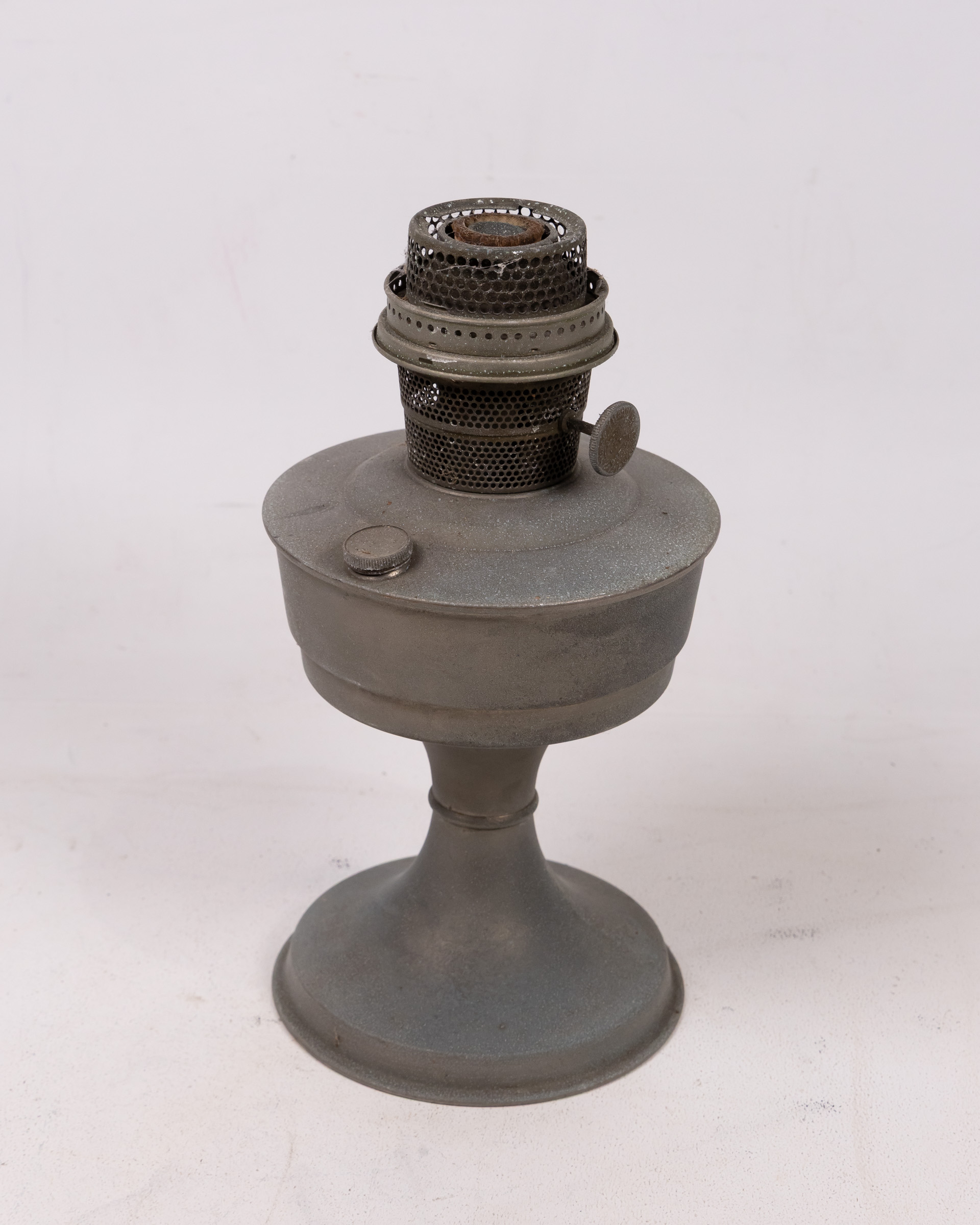 Vintage Style Grey Metal Oil Lamp