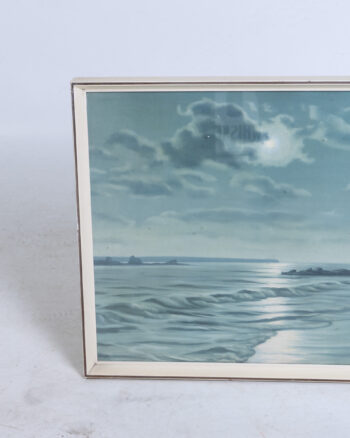 1960s Roger de la Corbiere “The Moonlit Sea” Framed Print