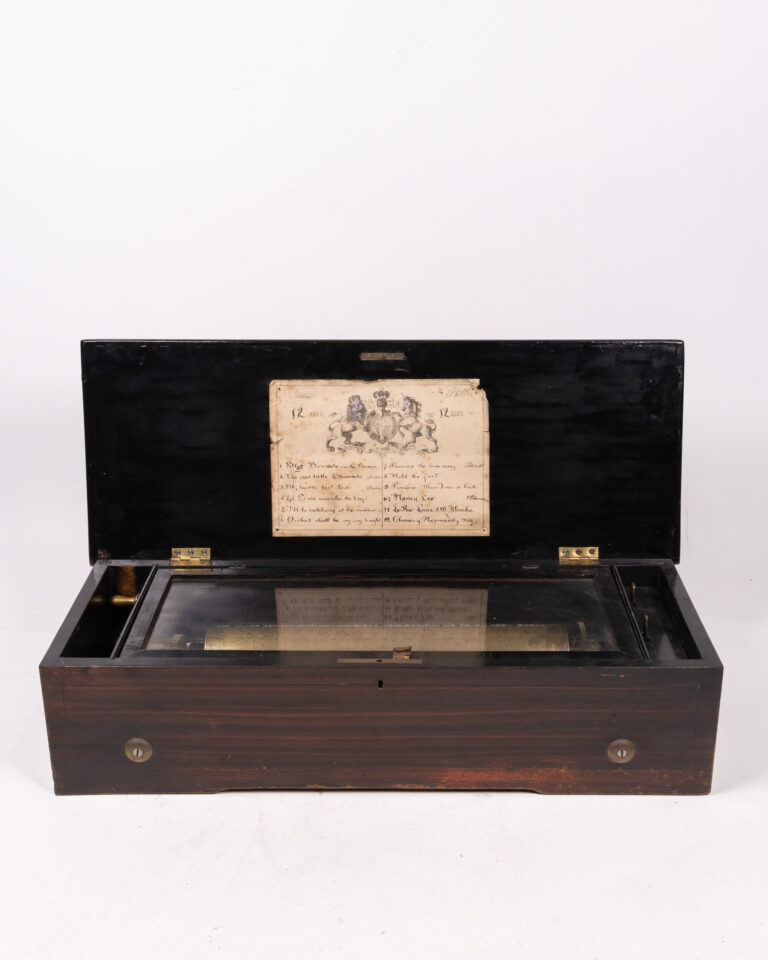 Antique c1880 Marquetry Inlay Cylinder Music Box