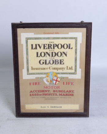 Framed Liverpool & London & Globe Insurance Co. Advertising Poster