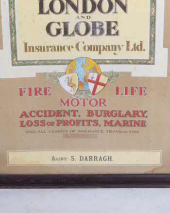 Framed Liverpool & London & Globe Insurance Co. Advertising Poster