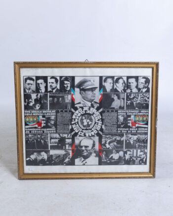Vintage Framed Print of Josip Broz Tito – Yugoslavian Political Artwork