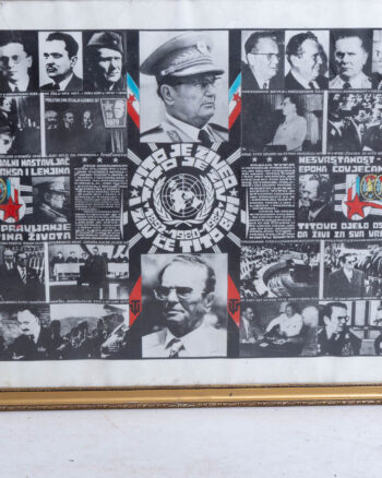 Vintage Framed Print of Josip Broz Tito – Yugoslavian Political Artwork