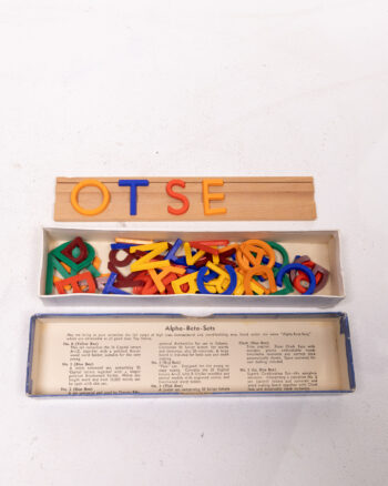 Vintage Alpha-Beta Set Educational Toy with Plastic Letters