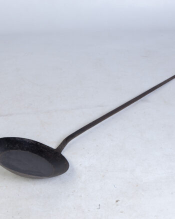 Vintage Forged Iron Hearth Pan with Long Handle