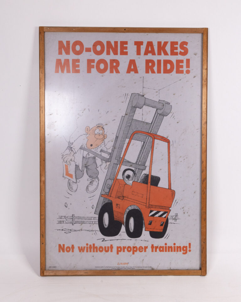 Vintage RoSPA Forklift Safety Training Framed Poster