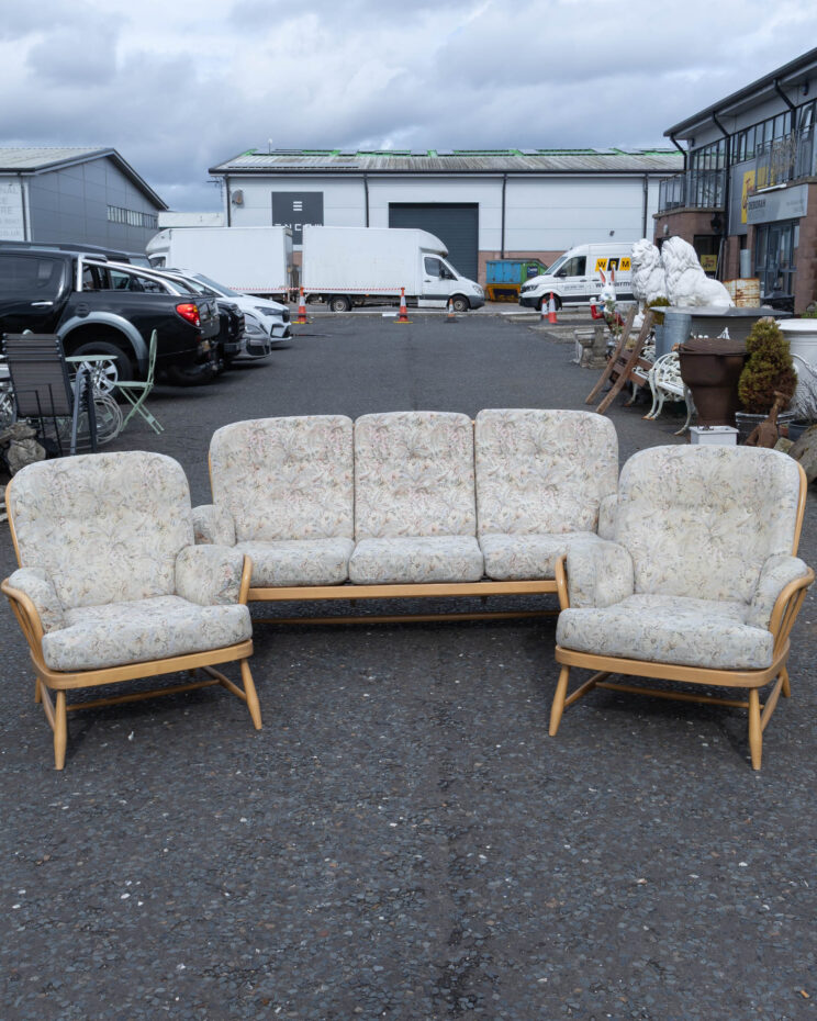 Mid Century Ercol Windsor Jubilee Three Piece Suite
