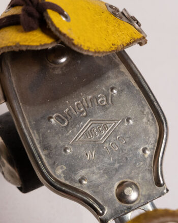 Vintage WECO Original W 100 Roller Skates, Yellow Leather & Metal