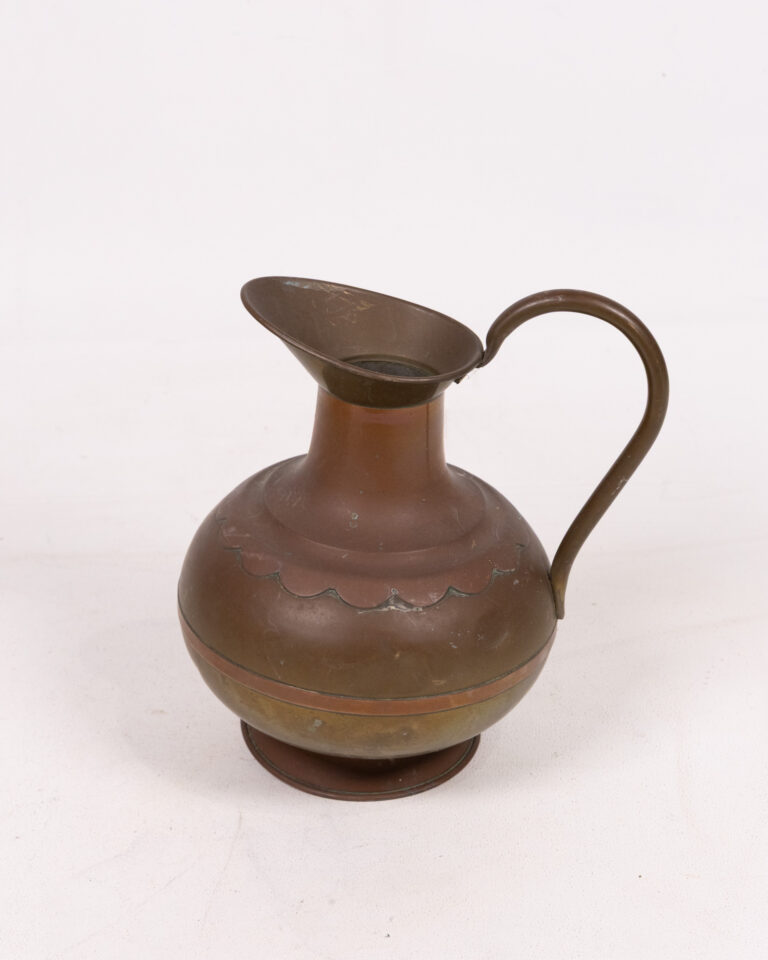 Vintage Copper Vase/Pitcher with Decorative Banding