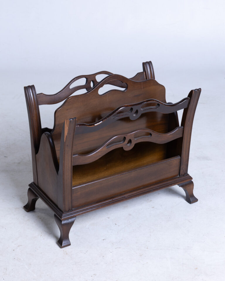 Dark Wood Ornate Magazine Rack