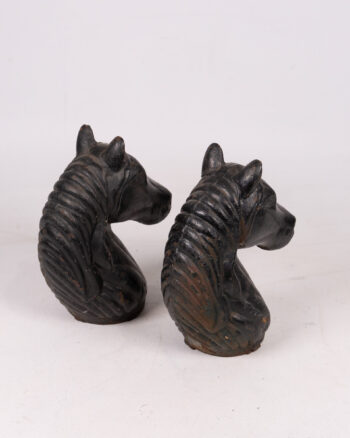 Alternative view of Pair of Vintage Cast Iron Horse Head Statues
