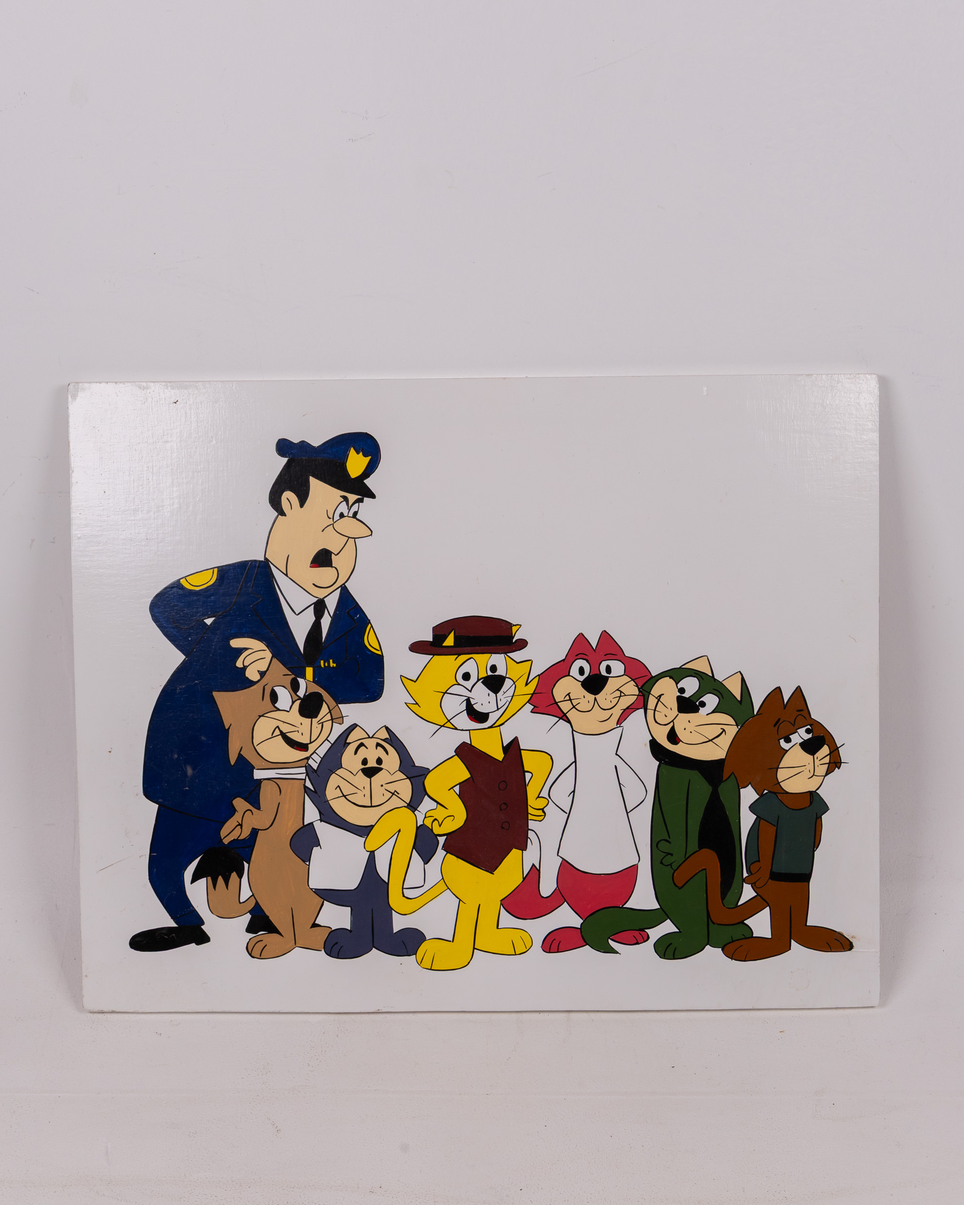 Vintage Top Cat & Officer Dibble Wooden Cartoon Art Plaque