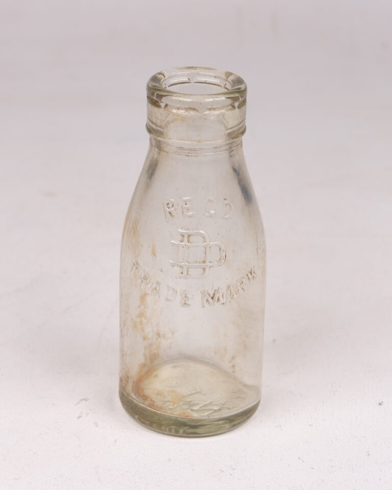 Vintage Dobson's Dairy Clear Glass Milk Bottle with Embossed Markings
