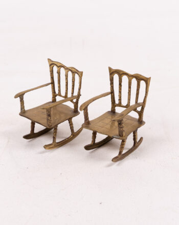 Pair of Miniature Brass Rocking Chairs